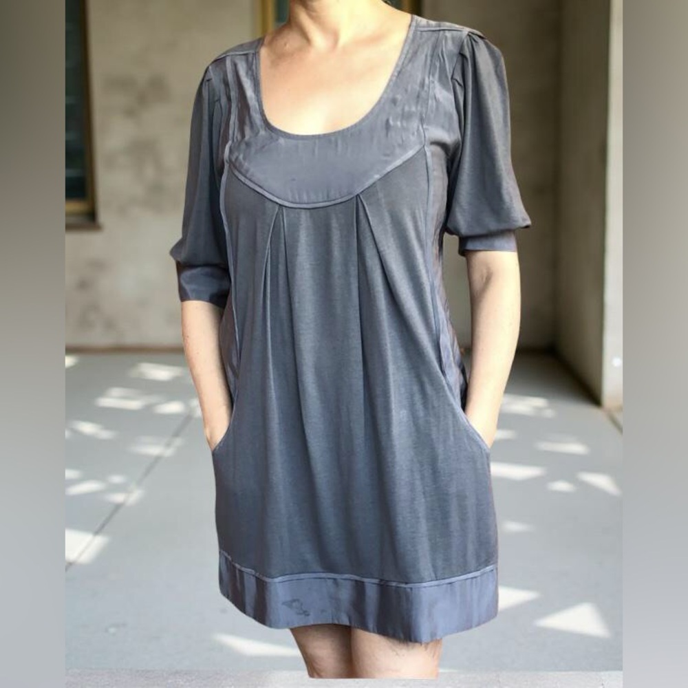 Comptoir Des Cottoniers Women’s Tunic Dress Cotton With Satin Panels and Belt M